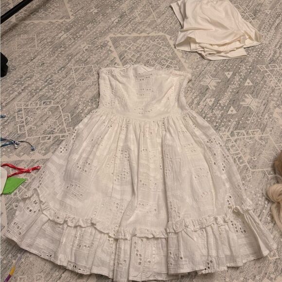 Anthropologie White Eyelet Mini Dress - Picture 1 of 2